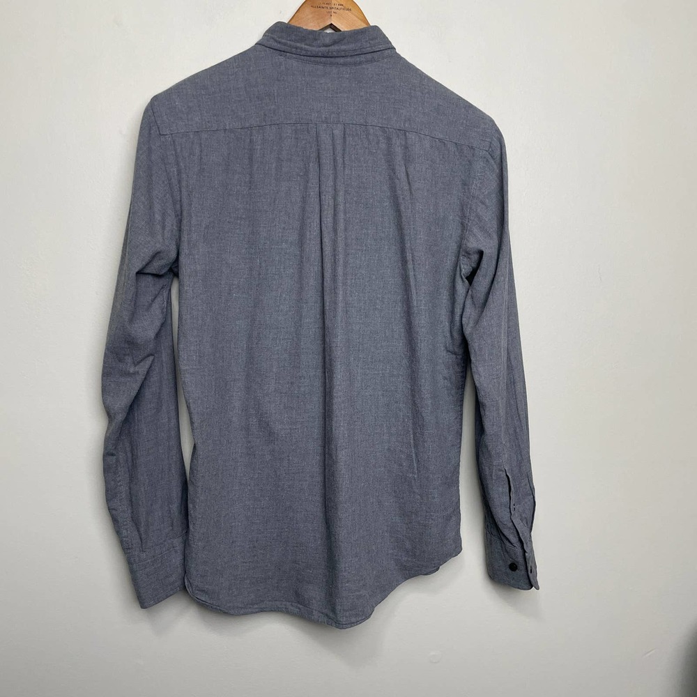 Uniqlo Long Sleeve Button Down Collared Shirt 100% Cotton Gray S - Picture 2 of 7